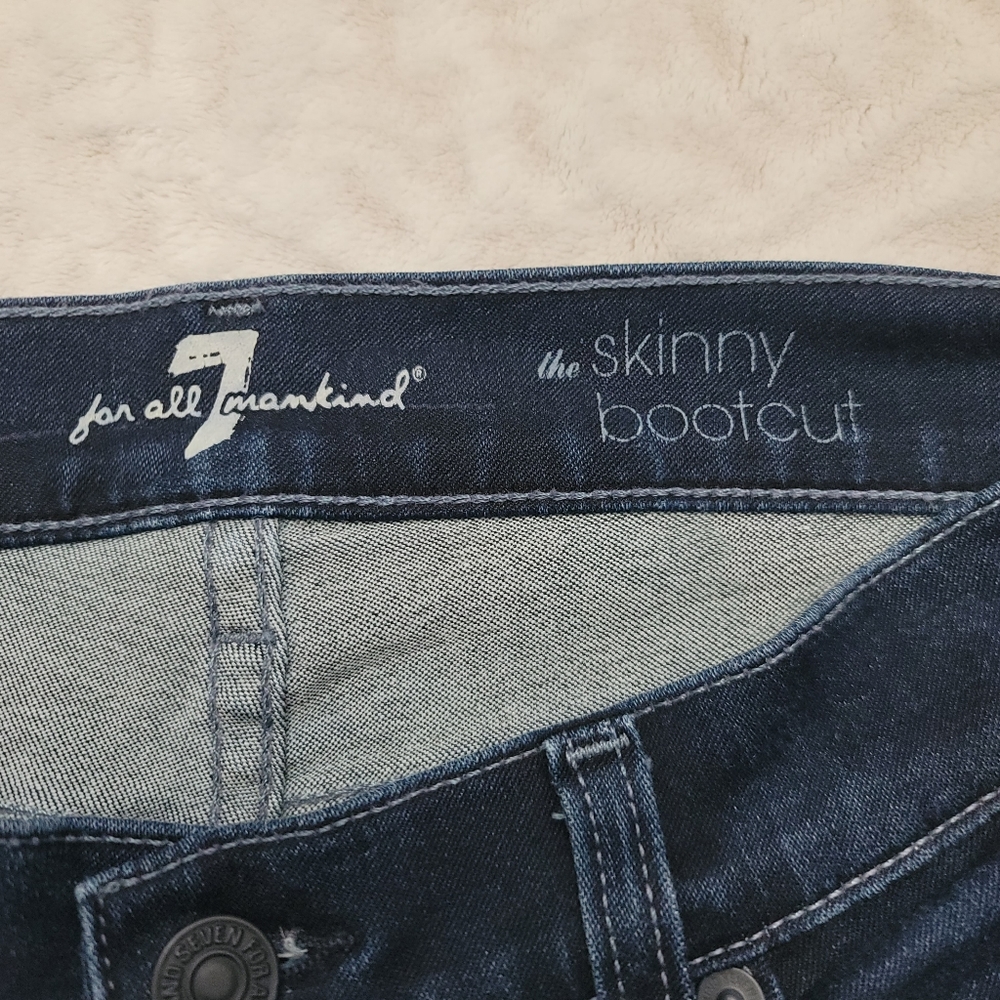 7 Seven For All Mankind The Skinny Bootcut Jeans Size 26 Women's Dark Blue - Picture 12 of 14